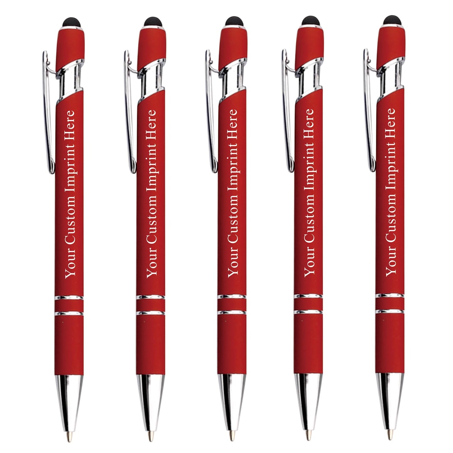 Schivity - Personalized Pens with Stylus - Custom Metallic Printed Name Pens with Black Ink