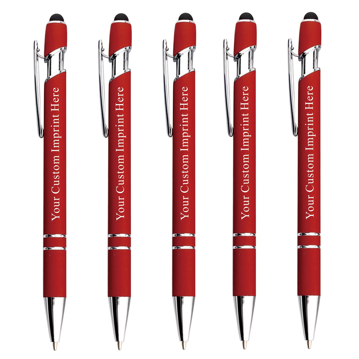 Schivity - Personalized Pens with Stylus - Custom Metallic Printed Name Pens with Black Ink