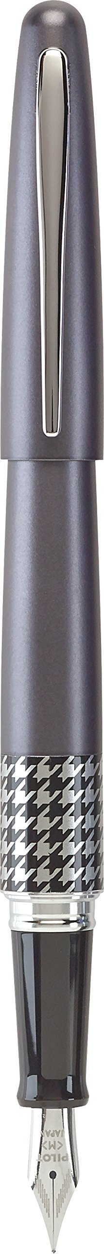 PILOT MR Retro Pop Collection Fountain Pen in Gift Box, Gray Barrel with Houndstooth Accent, Fine