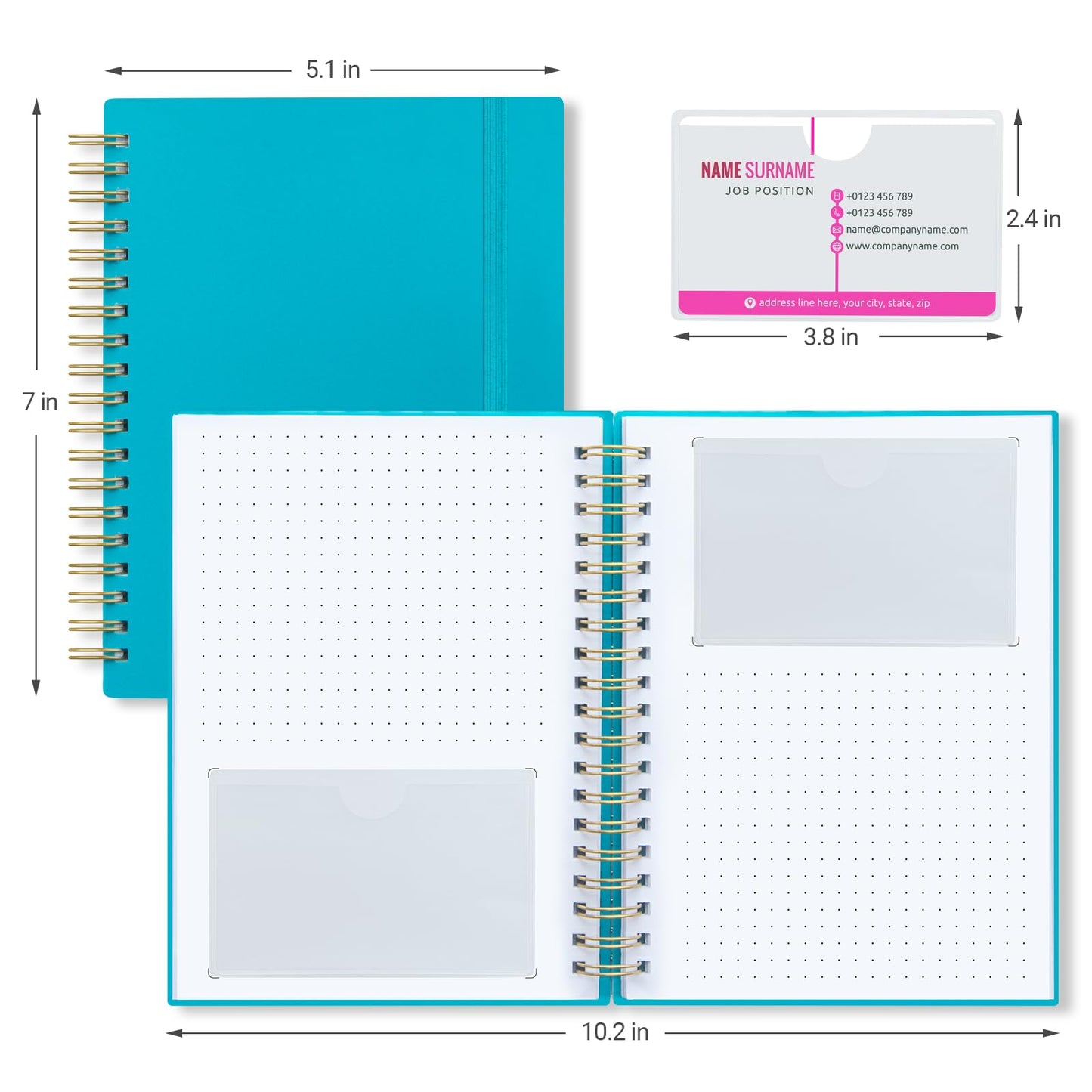 OneSky Business & Credit Card Organizer Book with Notes, 64 Slots * 2 Pack