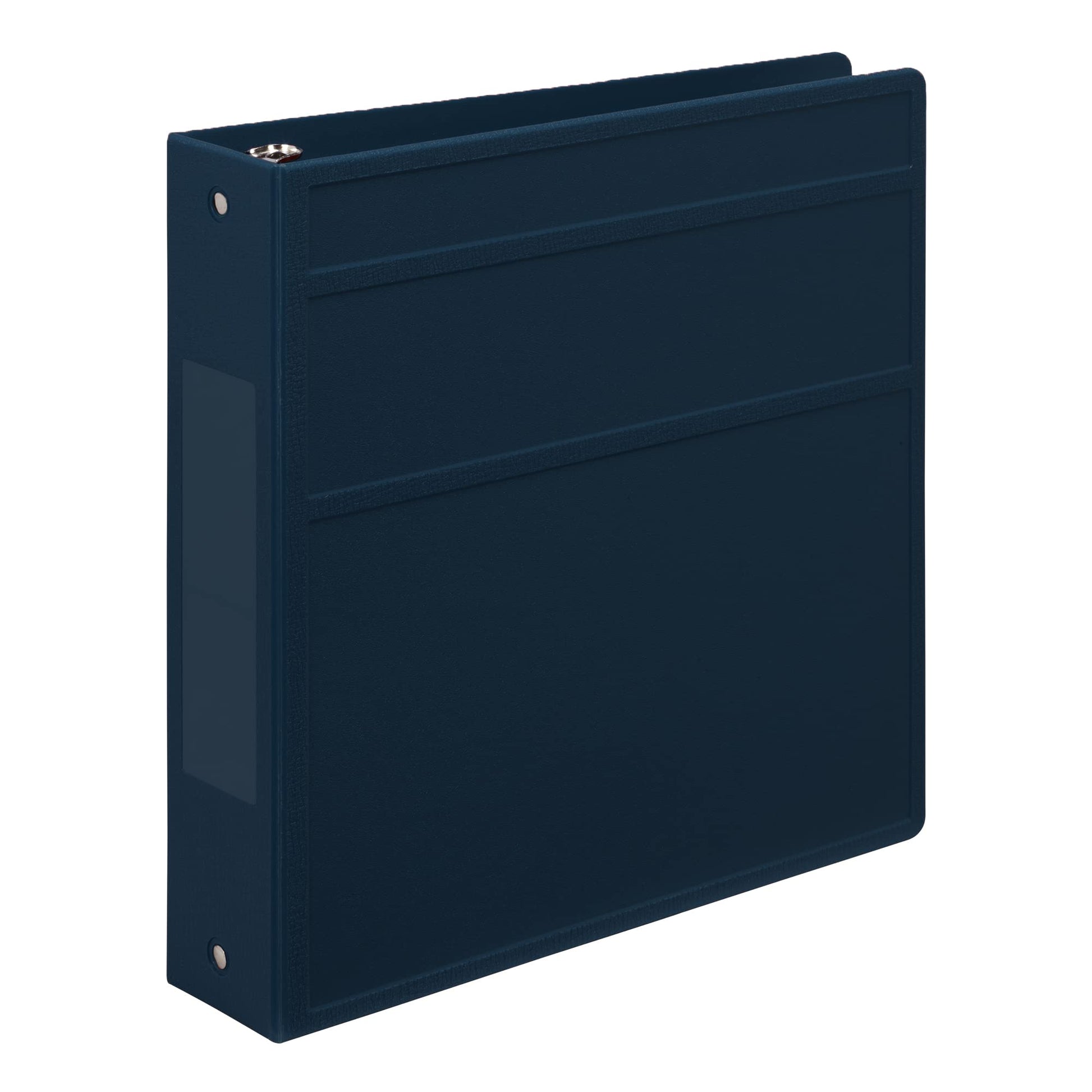 Carstens 2-Inch Heavy Duty 3-Ring Binder - Side Opening, Navy Blue, Durable Plastic, Precision