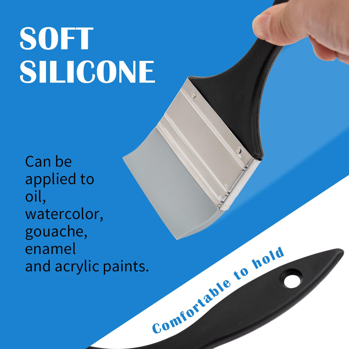 Falling in Art 5Pcs Silicone Paint Brush Set, Flat Shaped Painting Tool
