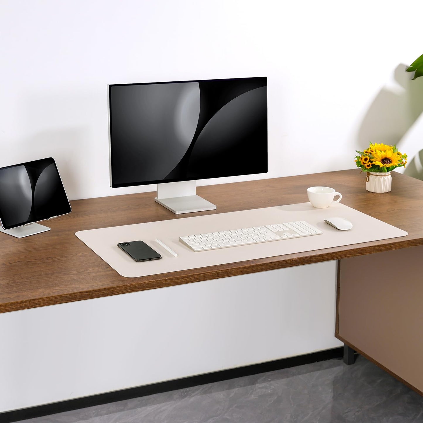 Jumdast Dual Sided Desk Pad Faux Leather Desk Mat Large Mouse Pad