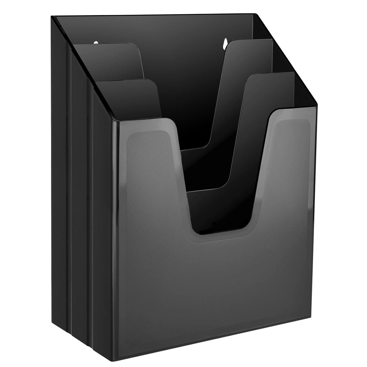 Acrimet Vertical Triple File Folder Holder Organizer Sorter, Black