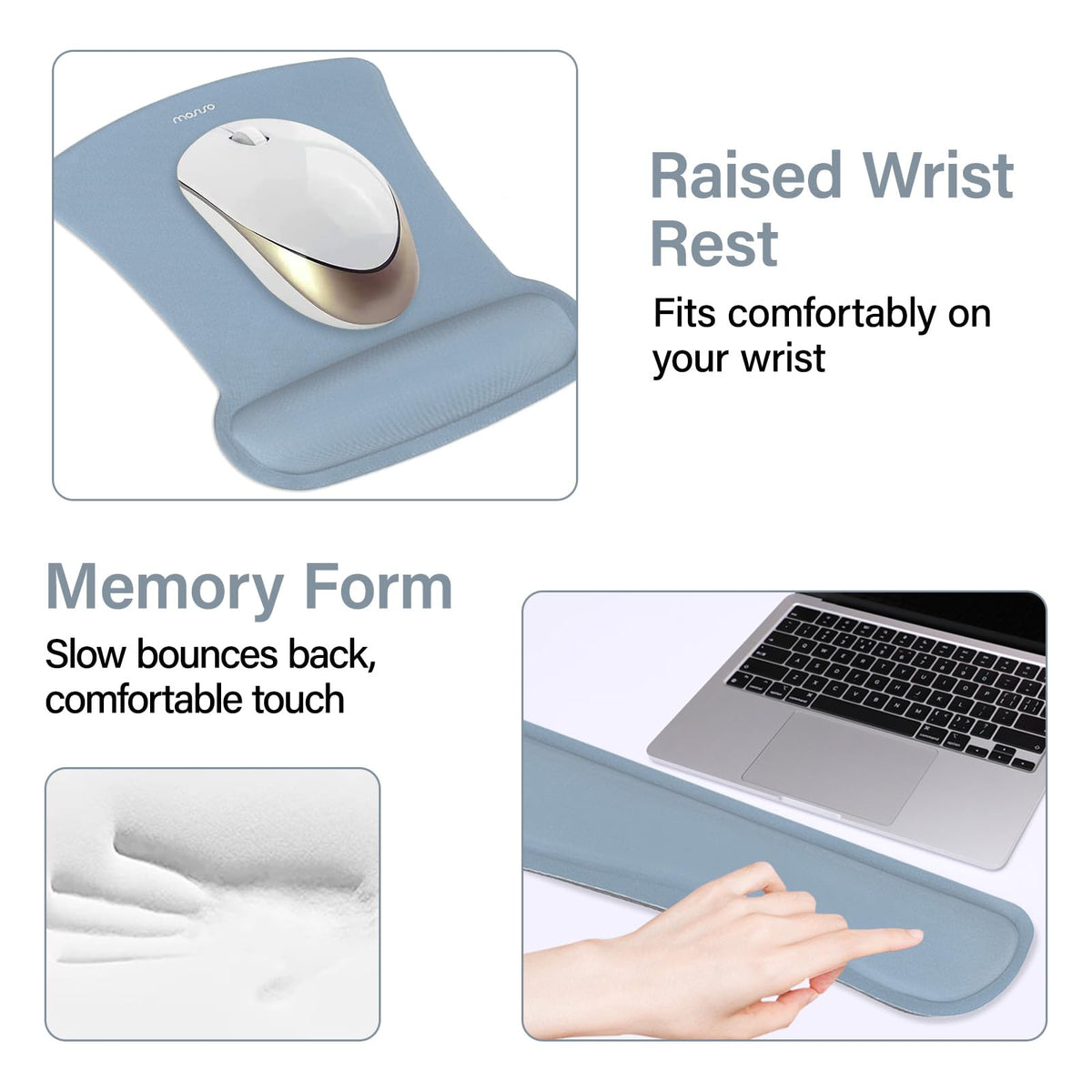MOSISO Keyboard Mouse Pad Set, Large Gaming Mousepad&Keyboard Wrist Rest