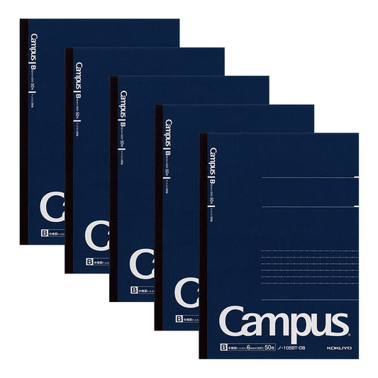 KOKUYO A5 Composition Notebooks, 5 Pack Campus Comp Book with Dot 6mm Ruled
