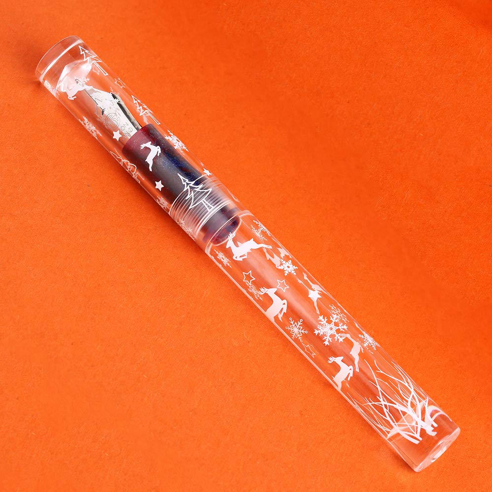 erofa Snowflake Christmas Version C1 Eye Dropper Filling Fountain Pen Fully Transparent