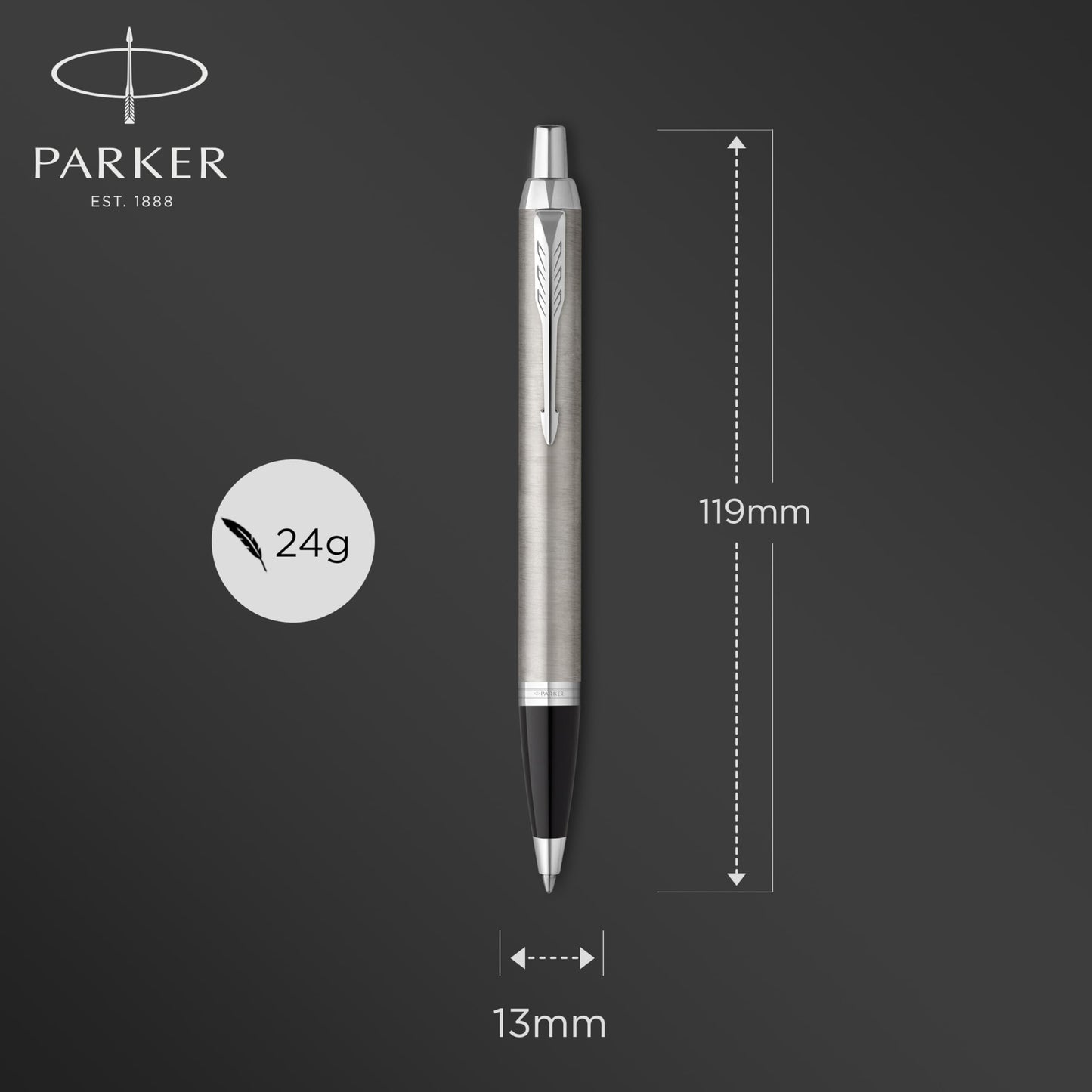 Parker IM Duo Gift Set with Ballpoint Pen & Fountain Pen | Stainless Steel Chrome Trim | Blue Ink