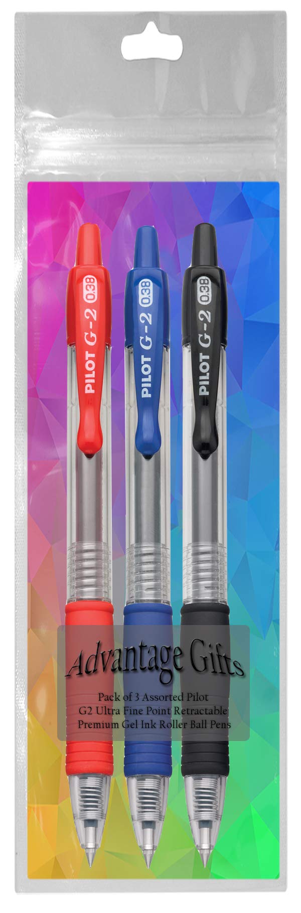Advantage Gifts G2 Retractable Premium Gel Ink Roller Ball Pens Ultra Fine Point (.38mm)