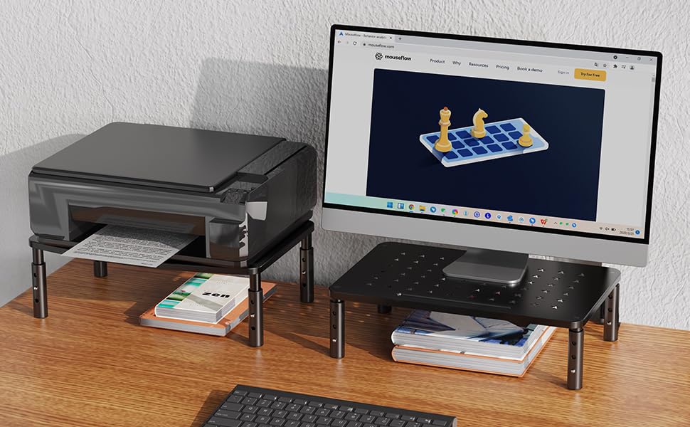 Zimilar 2 Pack Monitor Stand , 3 Height Adjustable Stand with Star Mesh