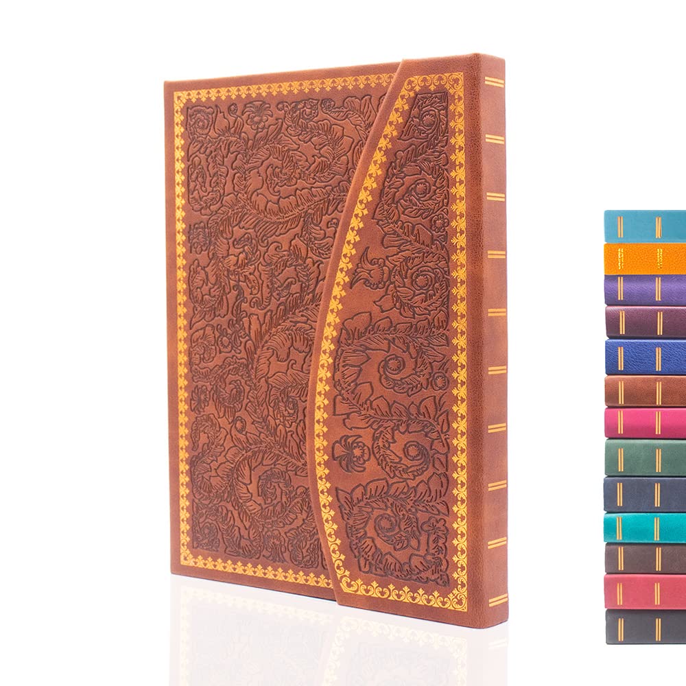 VICTORIA'S JOURNALS Vintage Journal Faux Leather Magnet Flap Hardcover