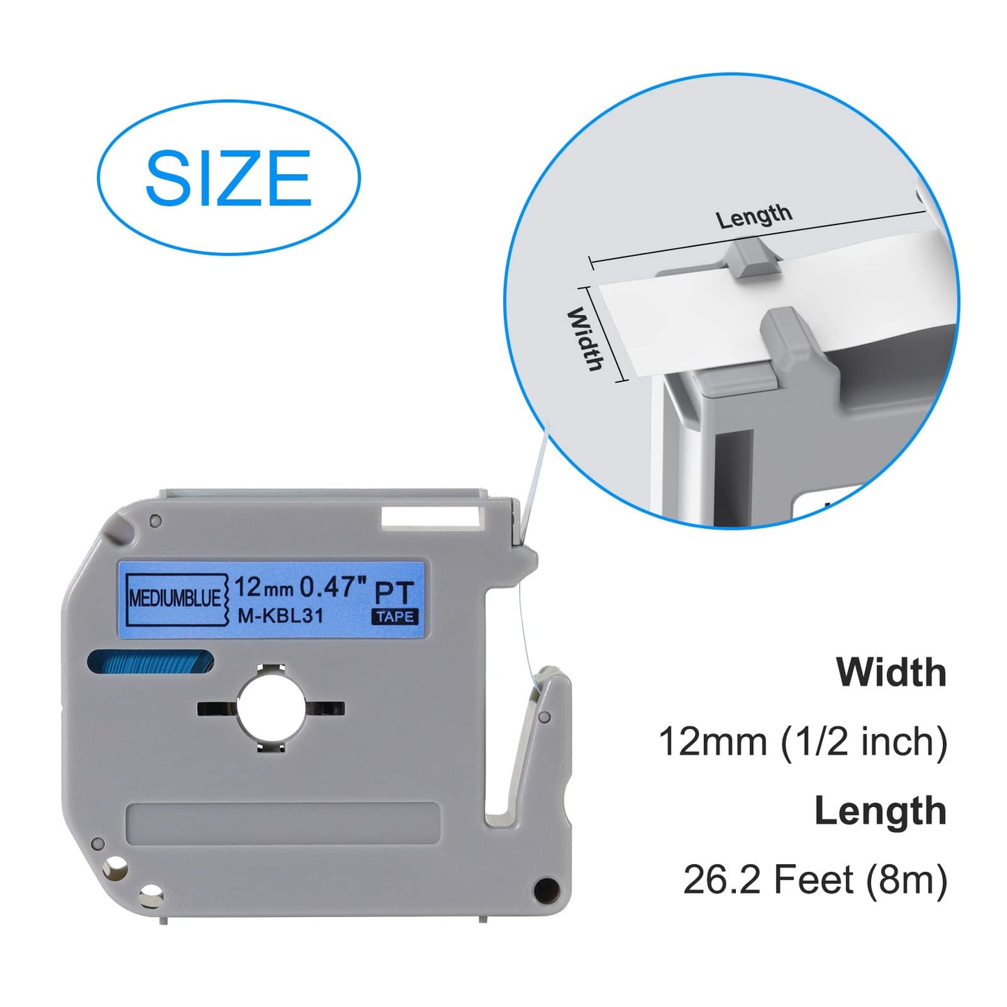 Fairesure Color M Tape Label Tape Strong Adhesion Plastic for Ptouch PT-M95
