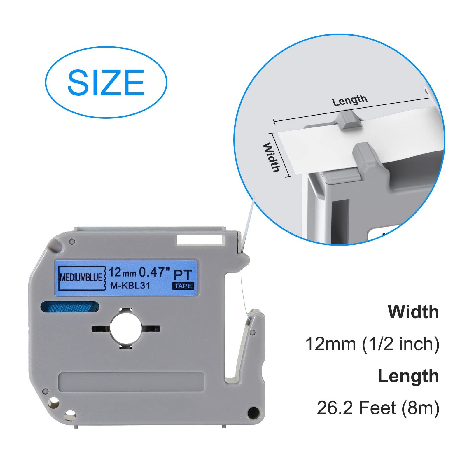Fairesure Color M Tape Label Tape Strong Adhesion Plastic for Ptouch PT-M95