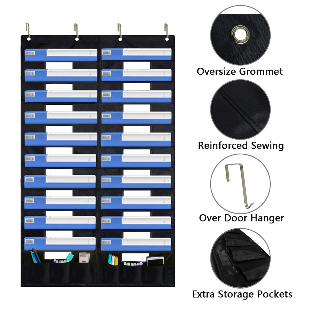 EAMAY Hanging File Folder Organizer Wall Mounted - 20 Pockets and 6 Learning Tool Wall File