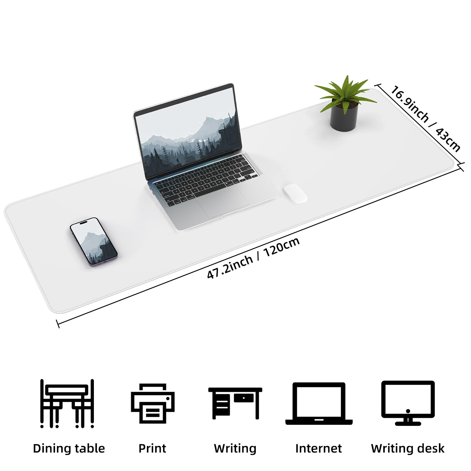 AFIING Leather Desk Pad Protector, Large Desk Mat with Natural Cork & PU Leather, Mouse Pad