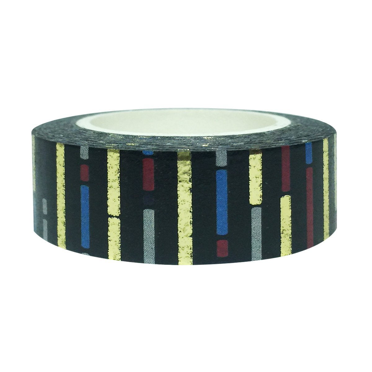 Wrapables Colorful Washi Masking Tape, Blackout Short Bars