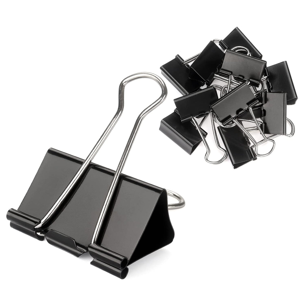 ZZTX 12 Pack Large Binder Clips 1.6 Inches Black