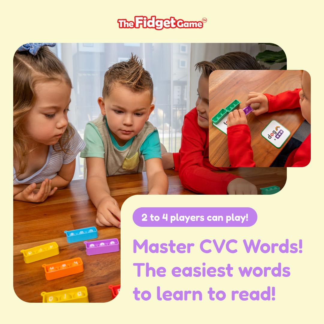 THE FIDGET GAME Sneaky Elves, CVC Sight Words Game, Pop Sensory Toy to Learn and Spell, Educational