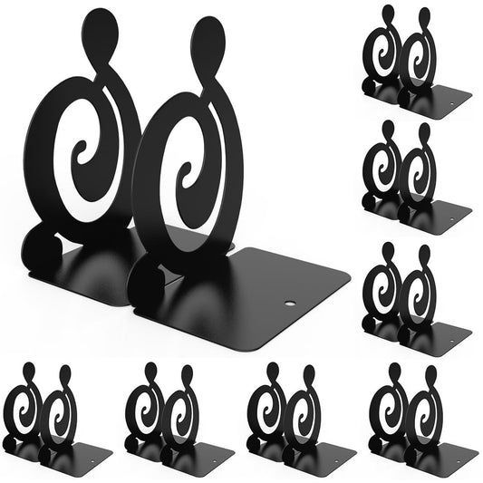 Book Ends,Black 8 Pair Metal BookEnds Heavy Duty bookend (Black 8 Pair)