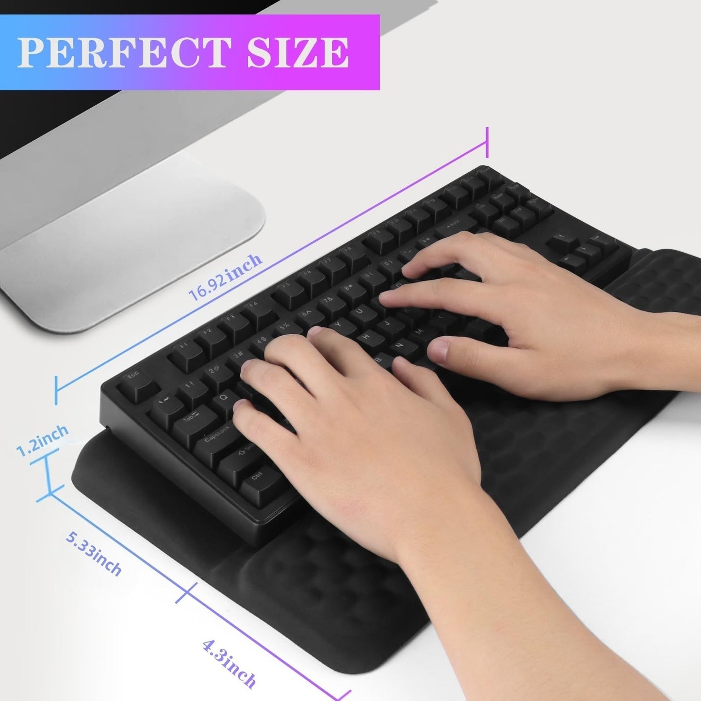 Computer Keyboard Stand with Wrist Rest Support Pad, Black