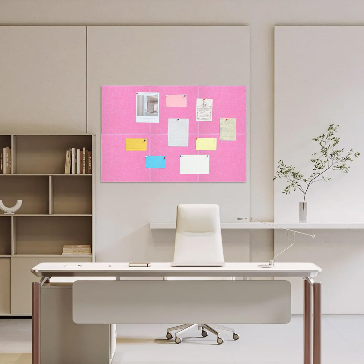 Large Cork Board 36" x 24", 6 Pack Felt Bulletin Board, Pin Boards