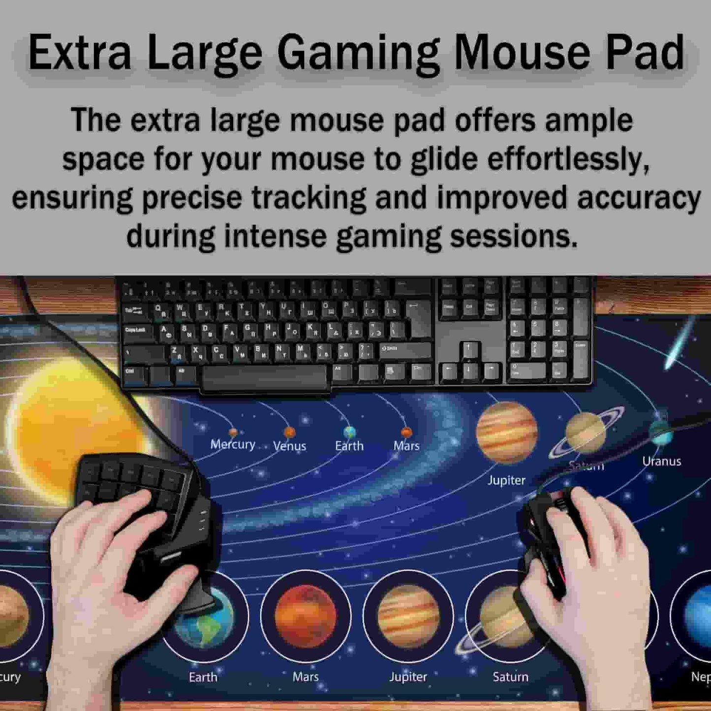 Samgula Biggest Mouse Pad - Yellow Pc Desk Mat, 900X400mm Waterproof Non-Slip Rubber Base, 35.4" X
