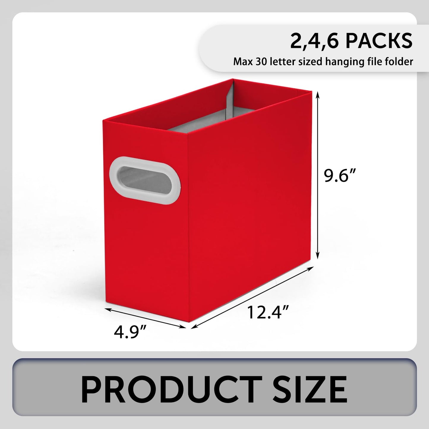 Aosric File Box for Hanging File Folders, Collapsible Cardboard Box
