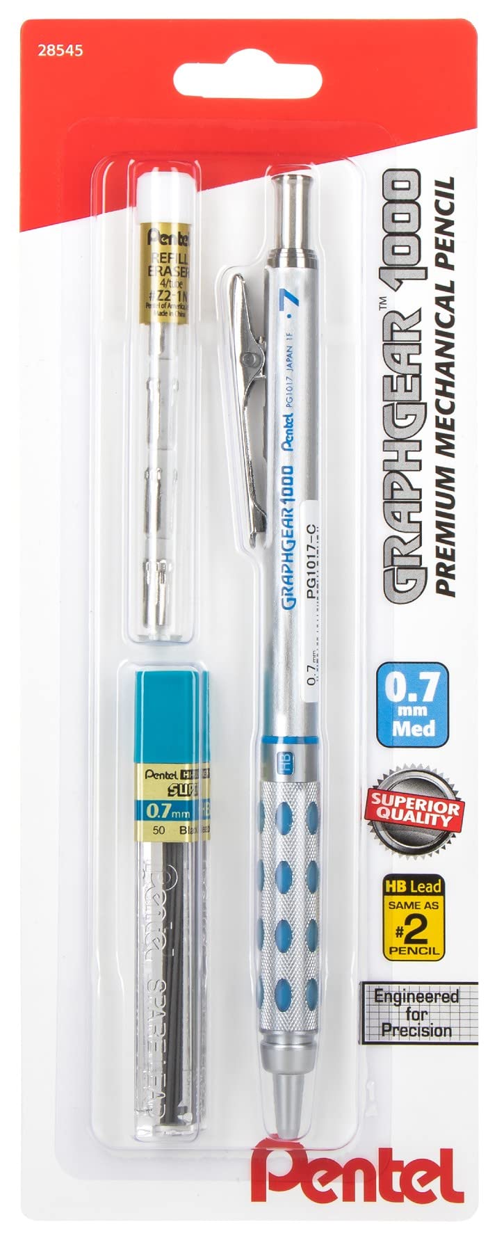 Pentel GraphGear 1000 Mechanical Pencil - Automatic Drafting Pencil - 0.7mm Lead Size - Includes 50