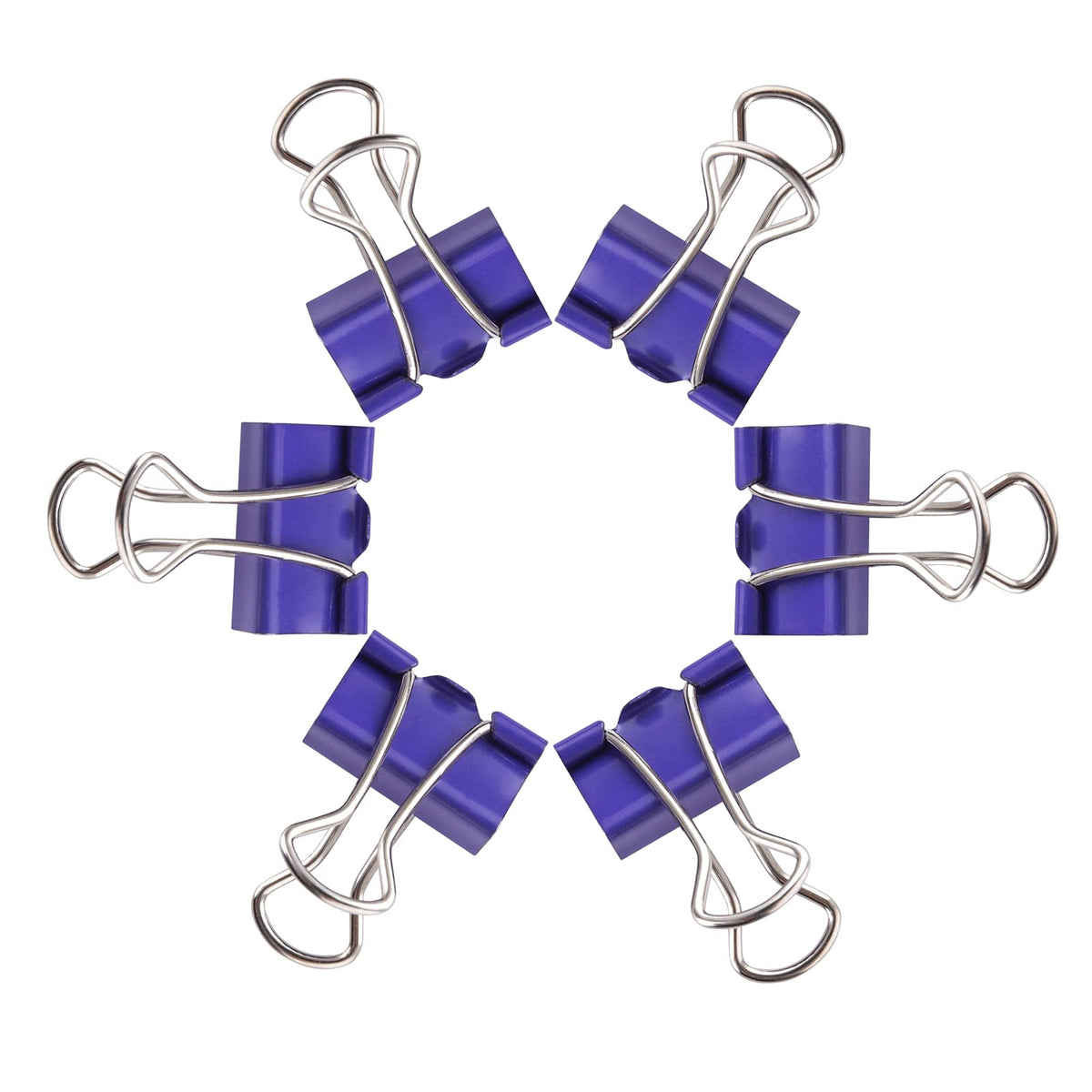 Small Purple Binder Clips, 3/4 Inch (19mm), 50 Pack Mini Clips