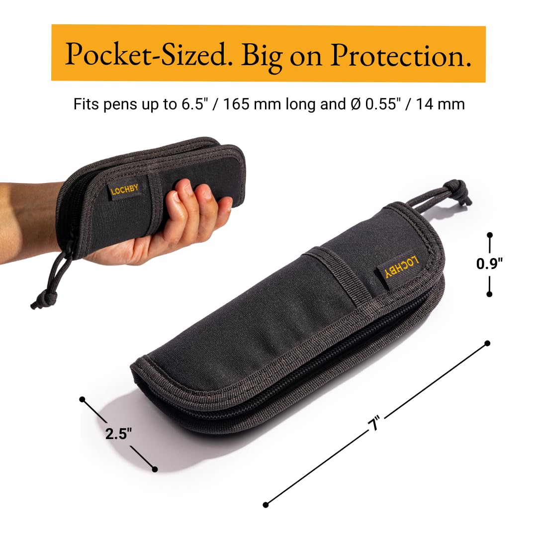 LOCHBY® Duo Pen Pouch | Slim and Elegant Pen Pouch, Durable Waxed Canvas, Lightly Padded for