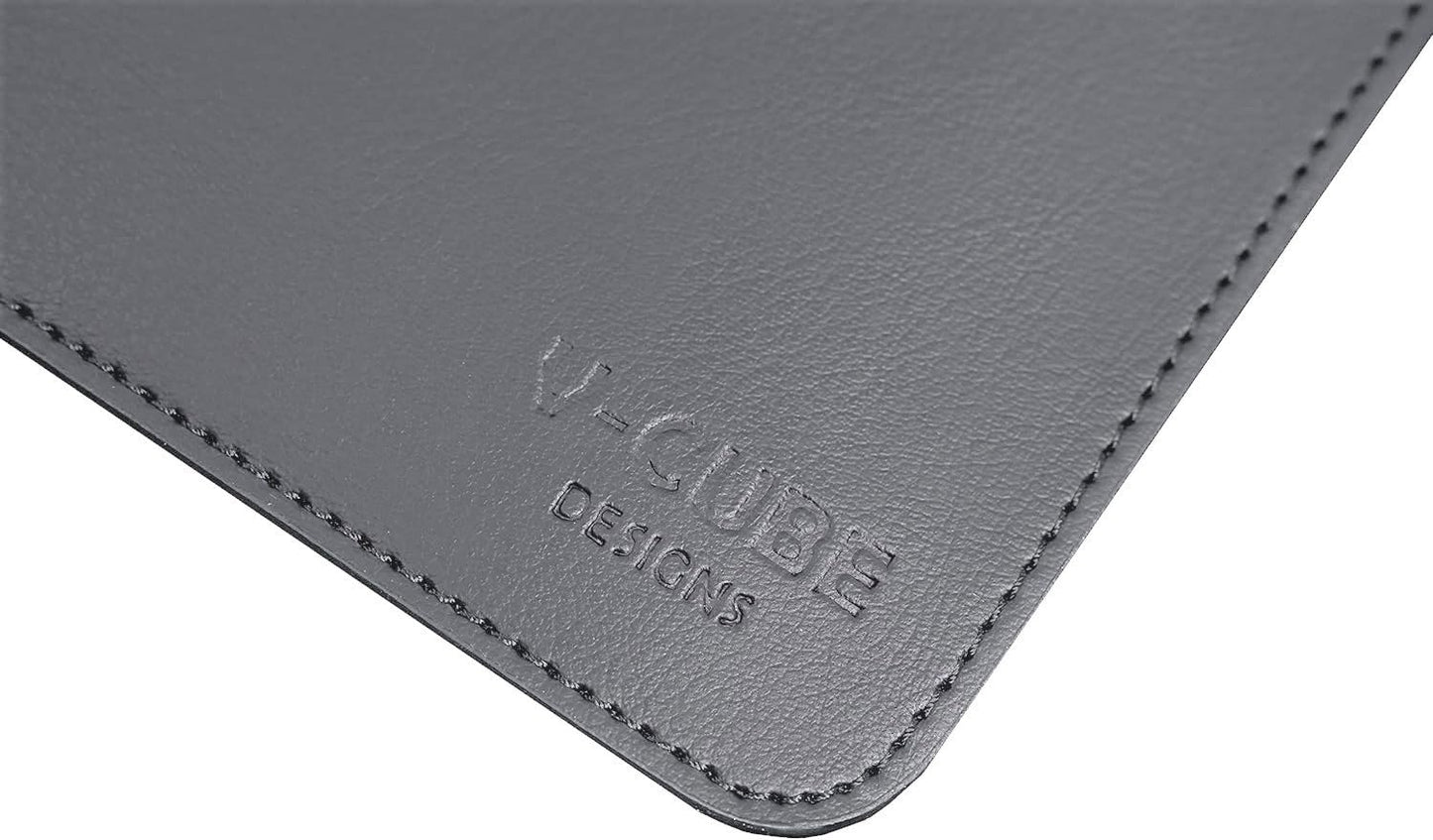 V-CUBE Designs Desk Mat|90X45cm|2.4mm Thick(Padded)|Premium Vegan Leather Laptop Mat/Extended Mouse
