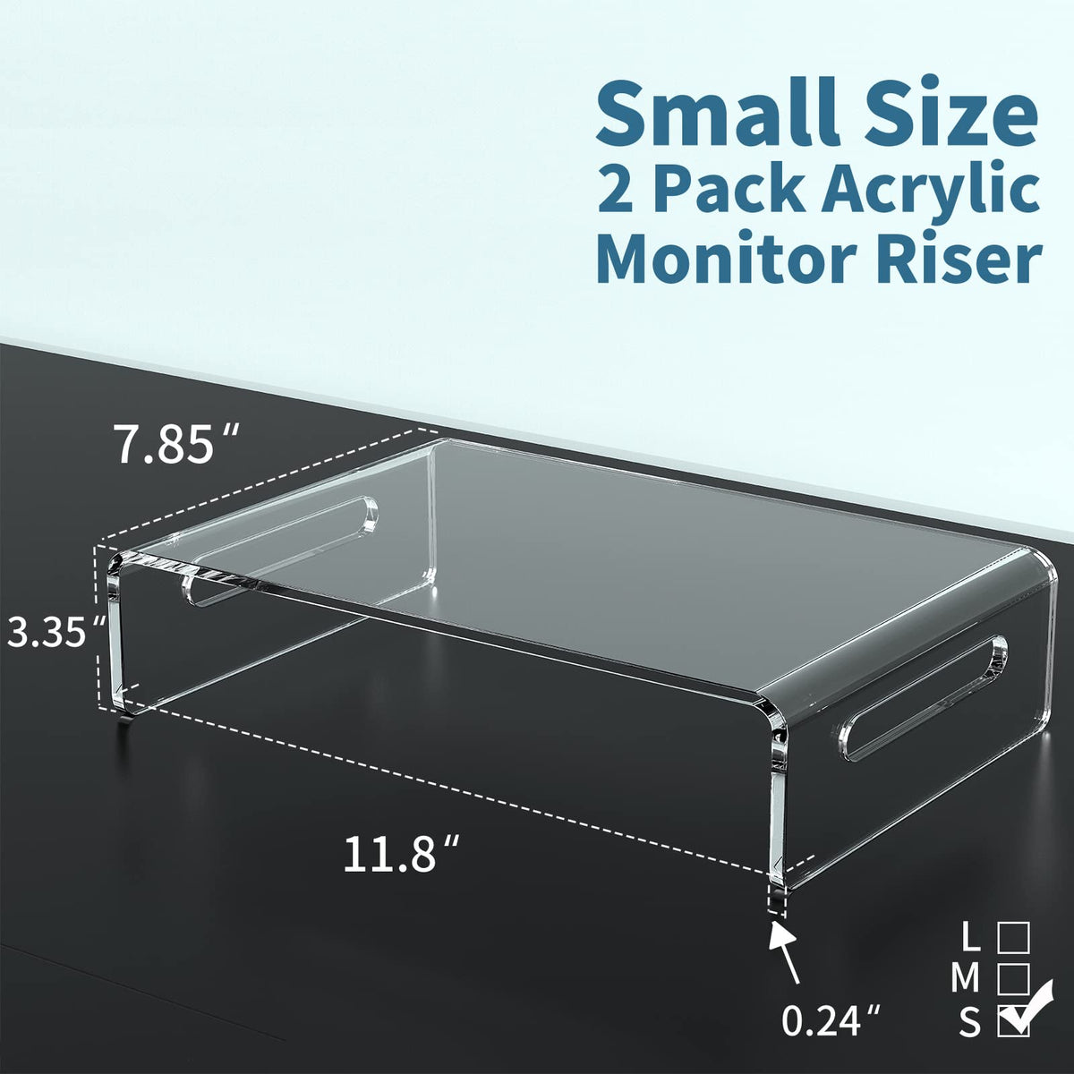 Zimilar 2 Pack Monitor Stand Riser, Acrylic Monitor Stand for Computer