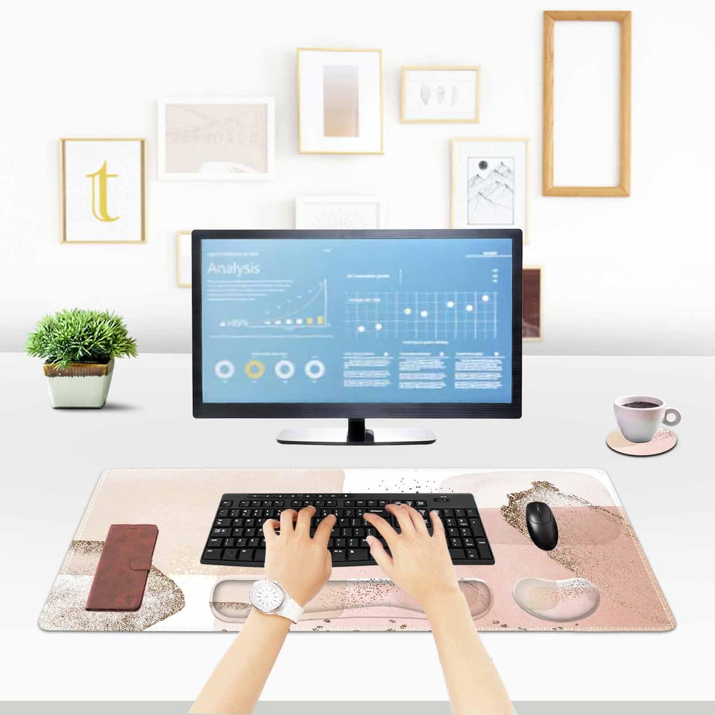ToLuLu Extended Gaming Mouse Pad, Ergonomic Keyboard Mouse Wrist Rest Set