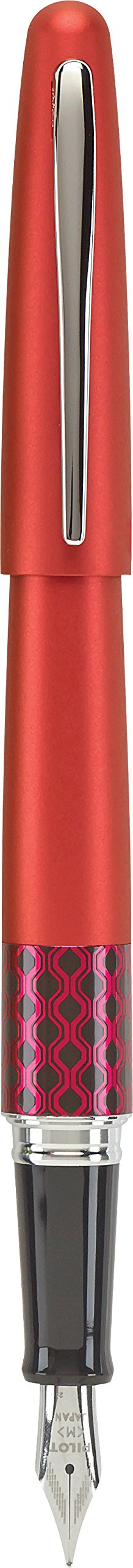 PILOT MR Retro Pop Collection Fountain Pen in Gift Box, Red Barrel with Wave Accent, Fine Point