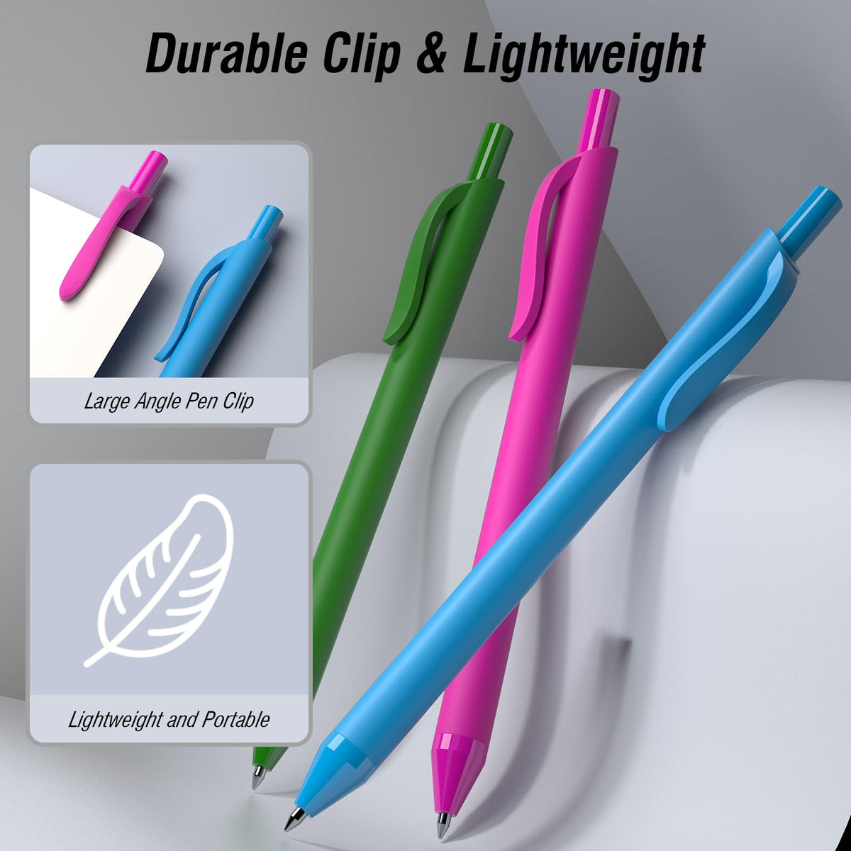 InkSlick 108 Pack Black Ink Pens Bulk Retractable Ballpoint Pens 1.0mm