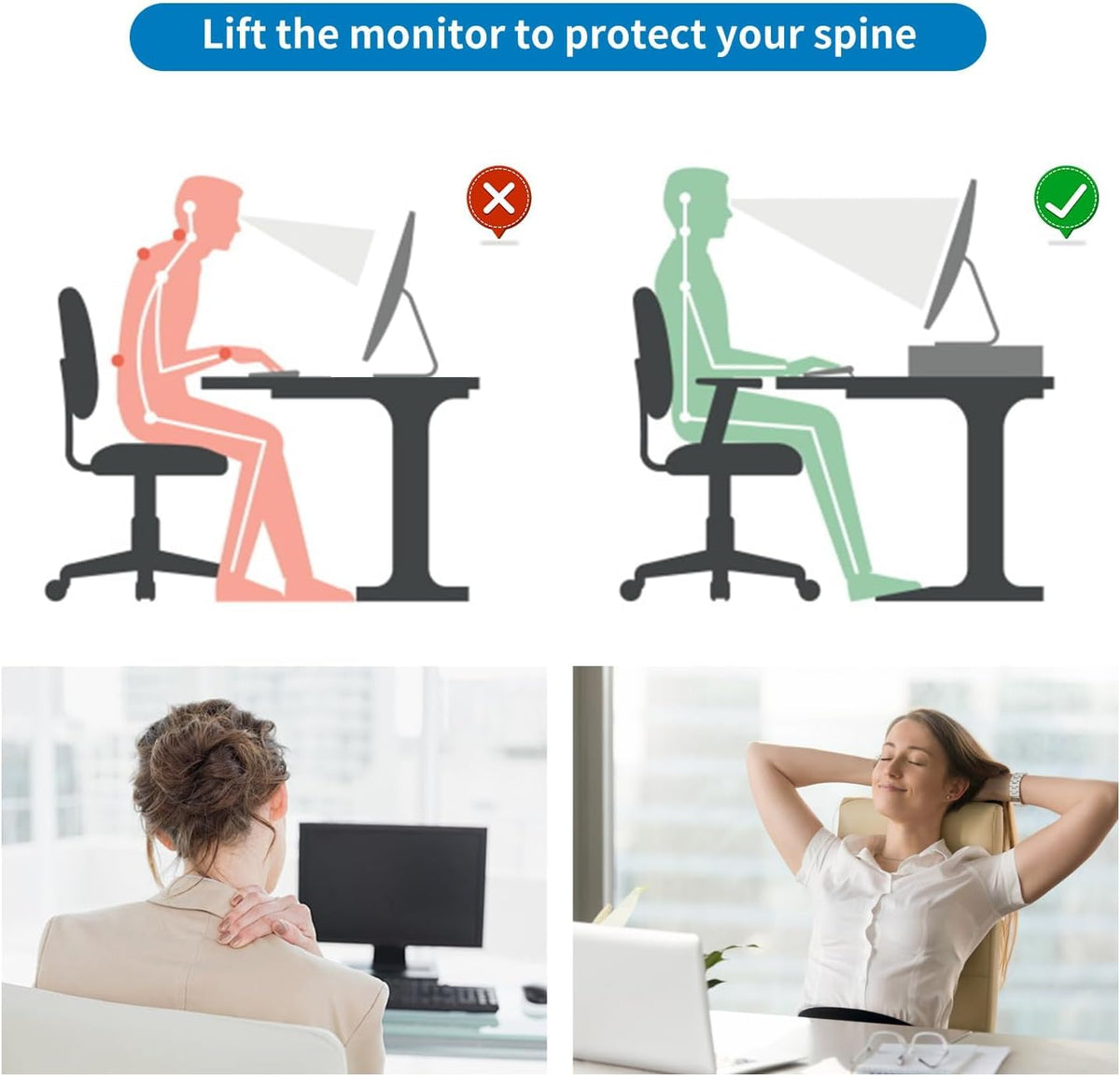 gianotter 2-Tier Metal Monitor Stand Riser