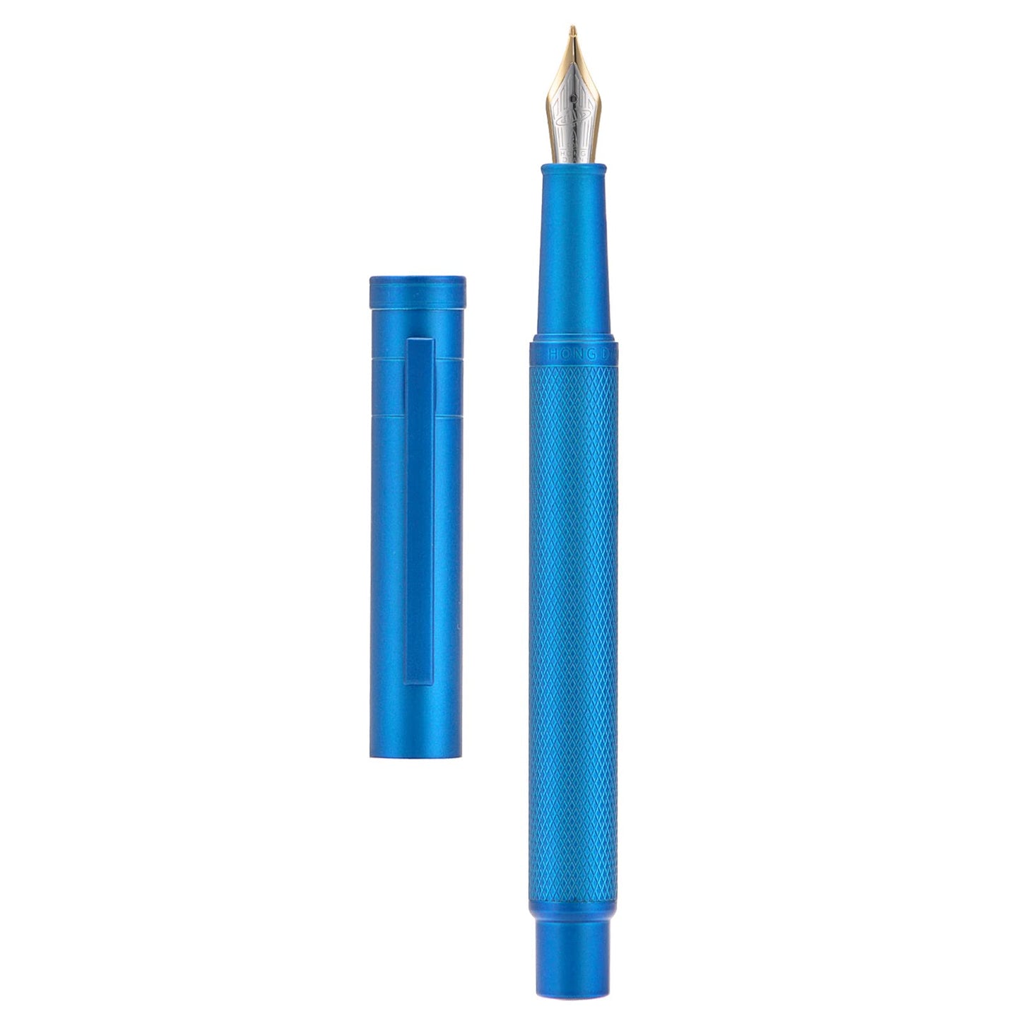 Hongdian 1851 Sky Blue Forest Fountain Pen Blade Nib Classic Design Calligraphy Pen with Converter