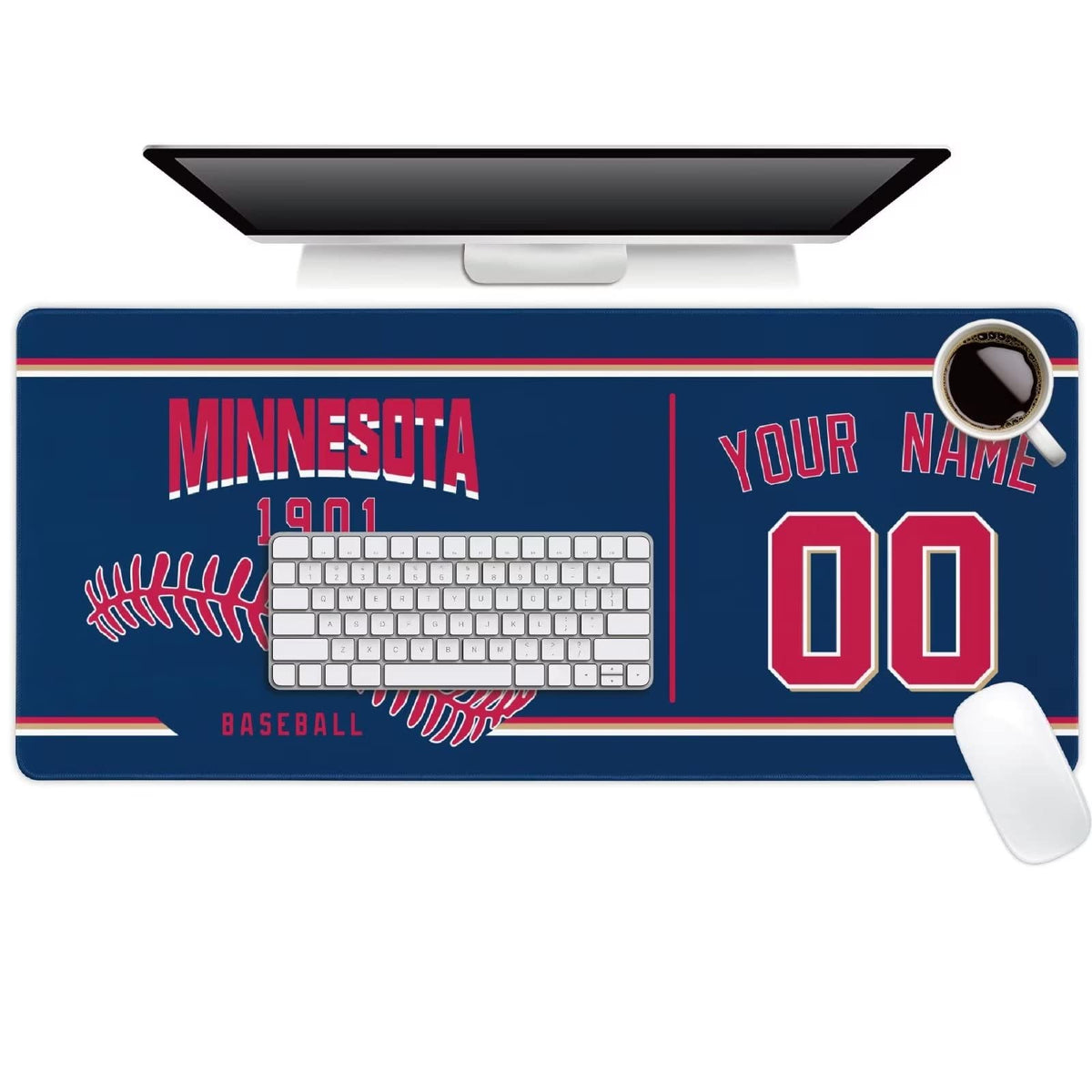 Minnesota Mouse Pad Custom Any Name and Number Personalized Desk Pad for Men Women Youth Gifts