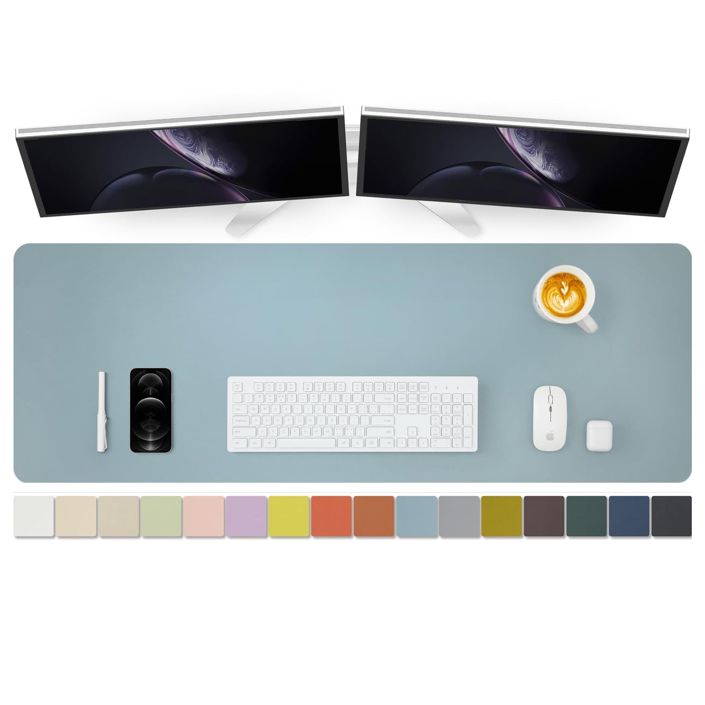 Large Desk Mat - 47.2"x 17" Non-Slip PU Desk Pad for Office and Home - Ideal for Large Mouse Pad