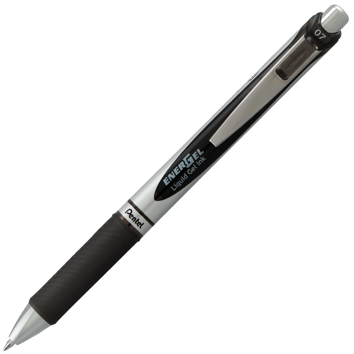 ENERGEL Pentel RTX Retractable Liquid Gel Pen, (0.7mm), Medium Line, Metal Tip, Black Ink, Window