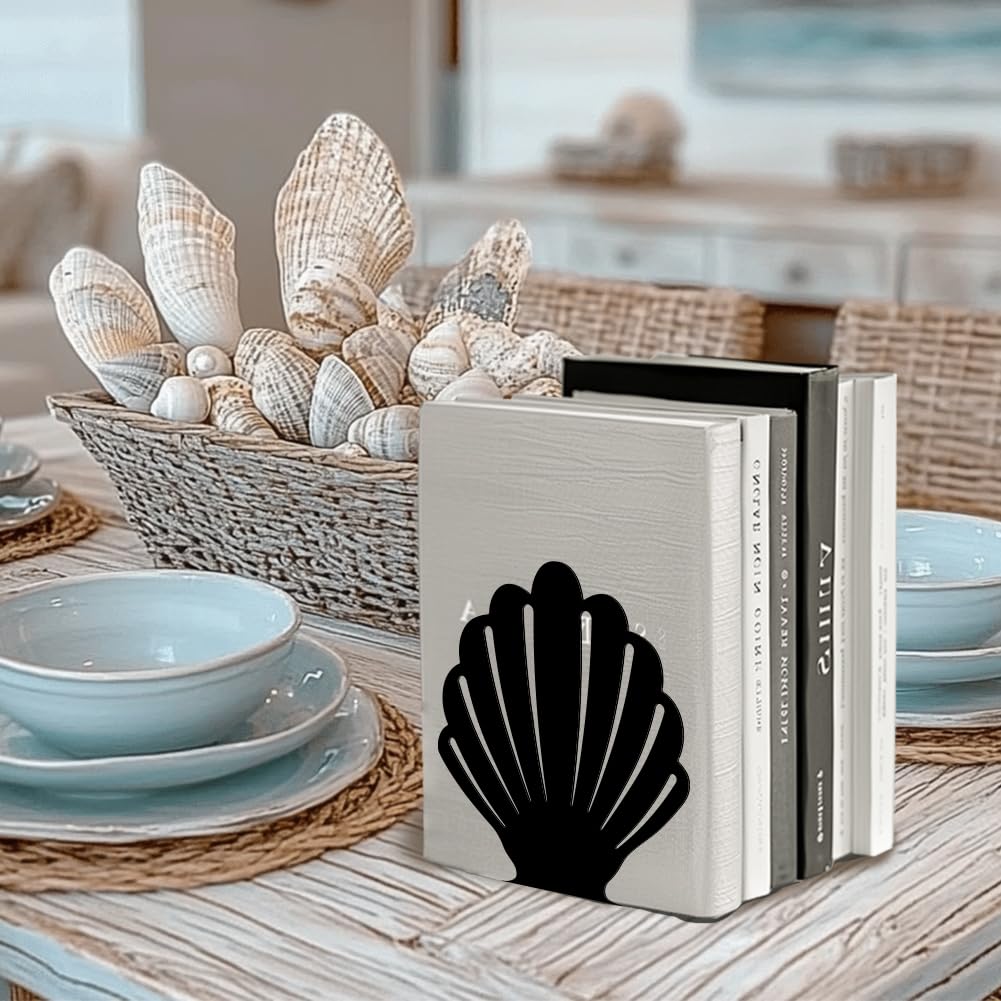 Peacoblue 5.3"x4.3"x5.5" Metal Bookends, Heavy Duty Book Ends for Shelves