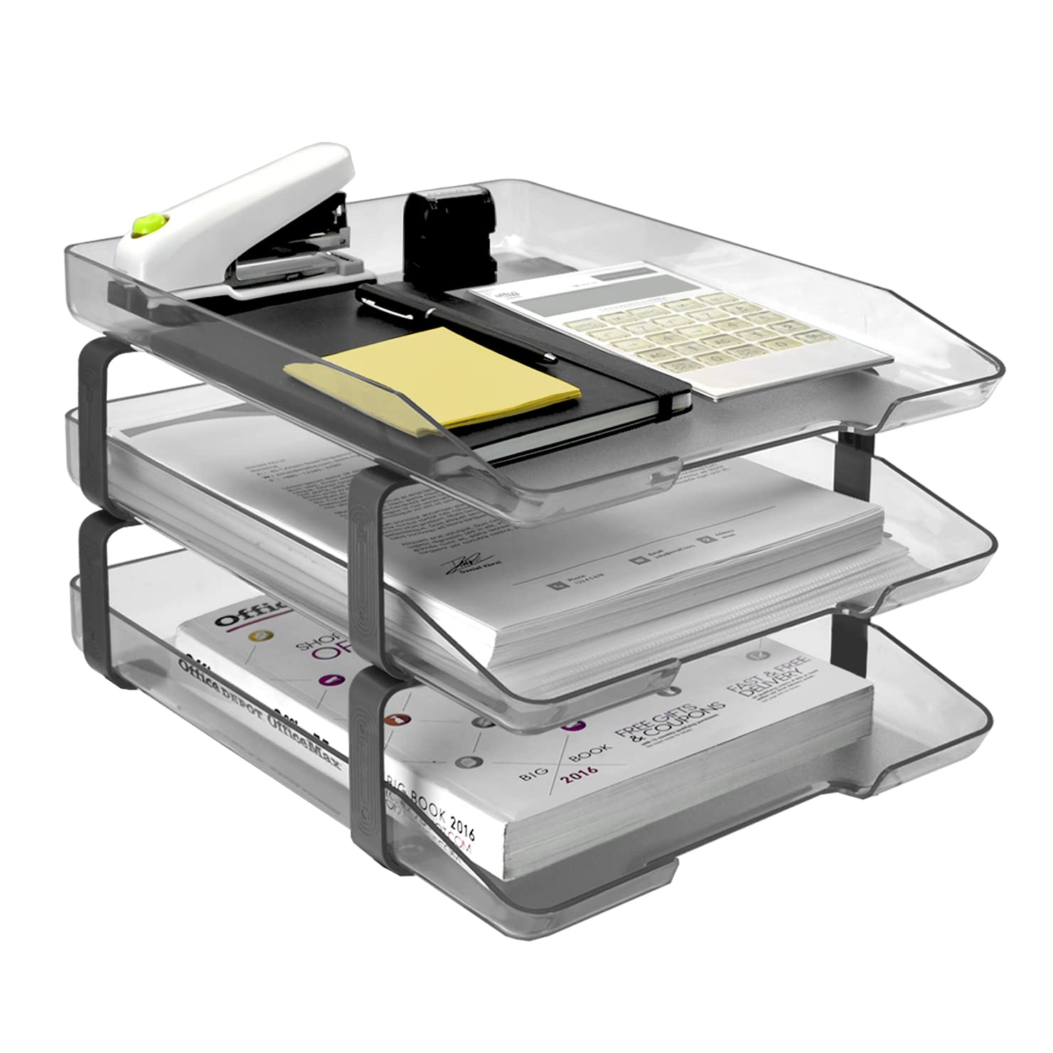 Acrimet Traditional 3 Tier Letter Tray, Front Load Design, A4 Letter Size, Desktop Organizer