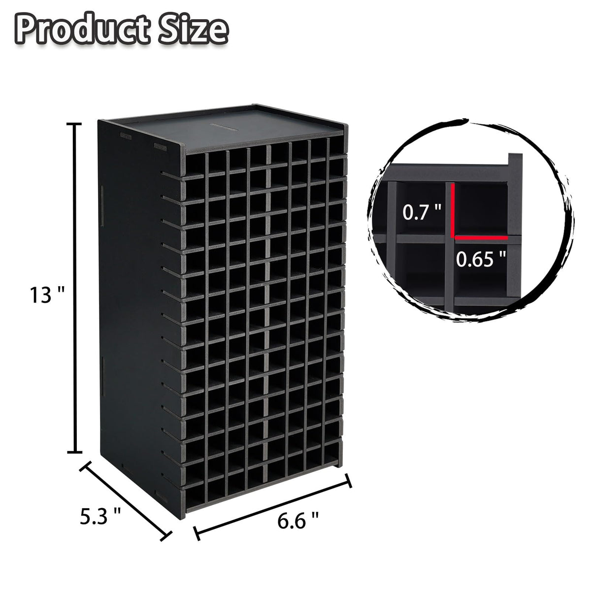 SANFURNEY Art Marker Storage Rack for 120 Markers Black