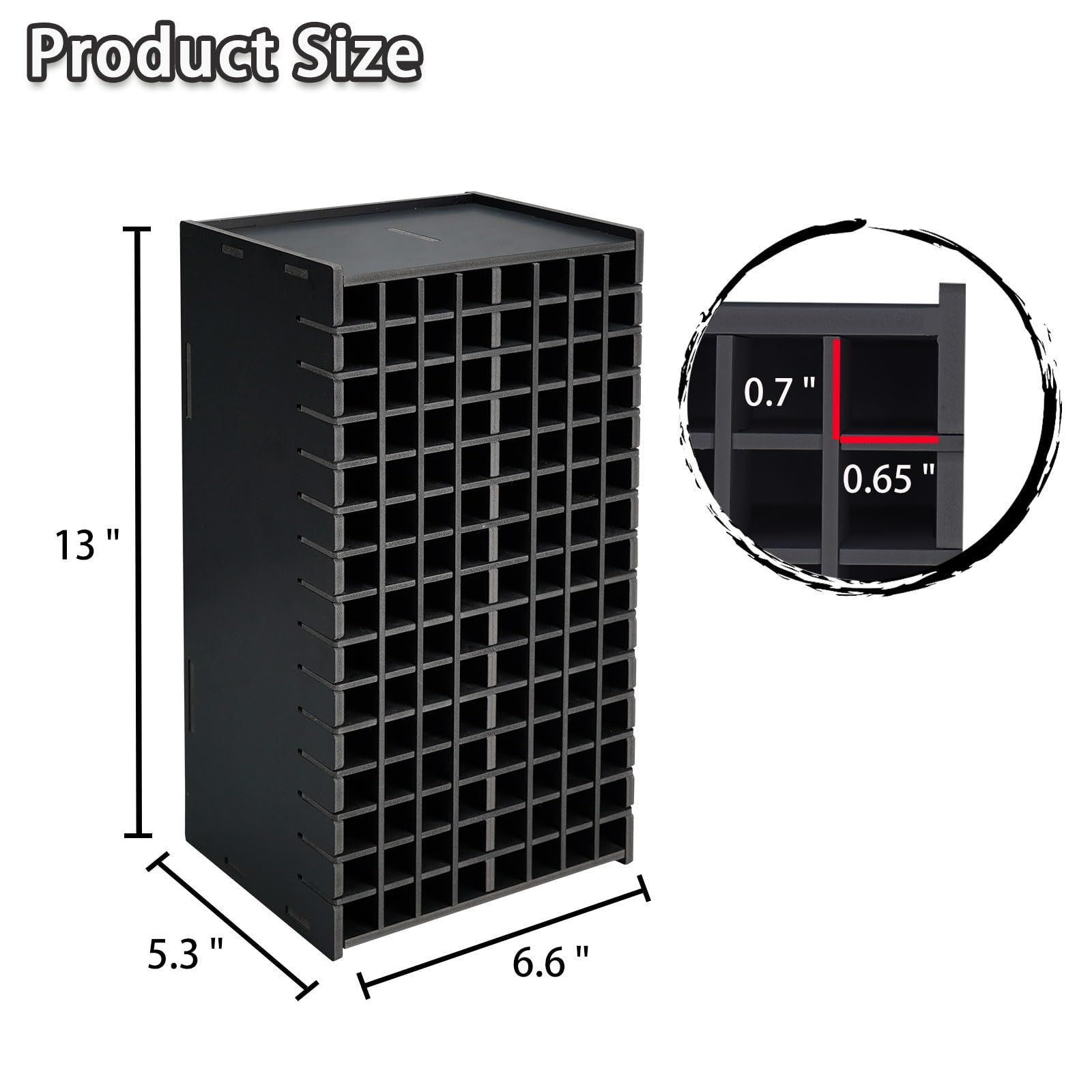 SANFURNEY Art Marker Storage Rack for 120 Markers Black