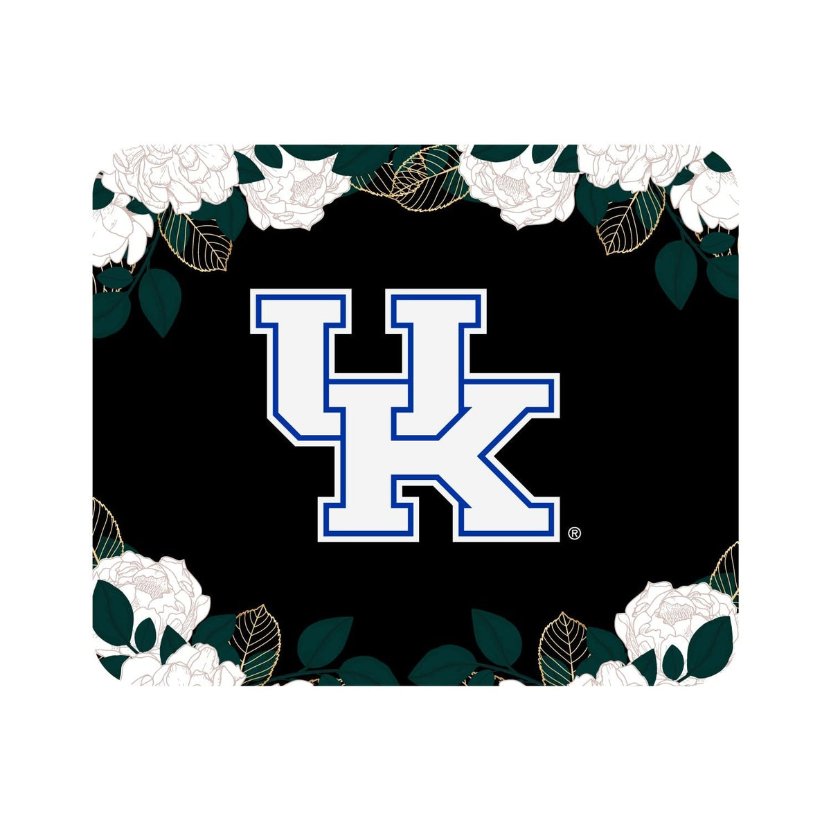 Mouse Pad, Fabric, University of Kentucky Standard/Floral White