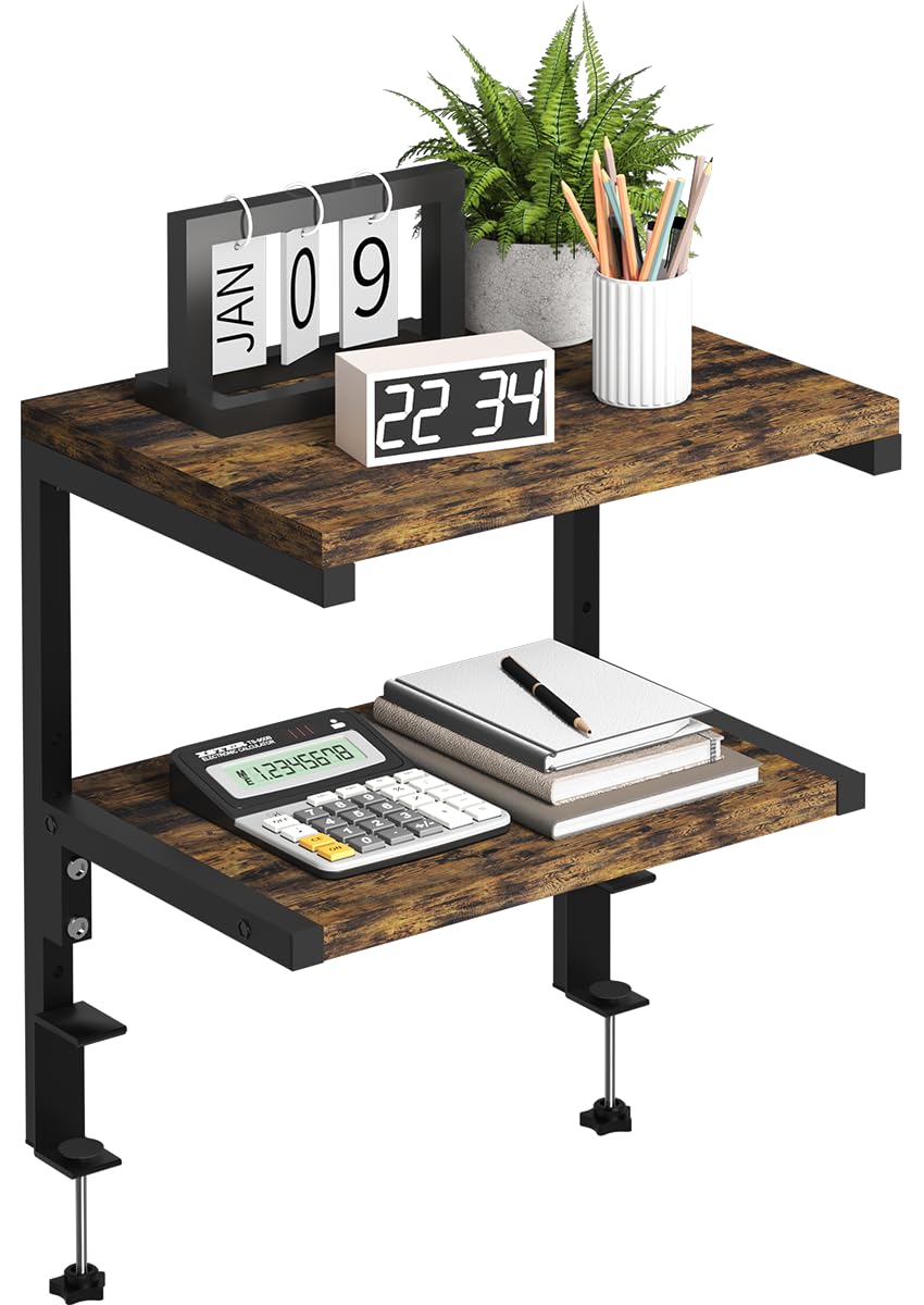 Mondazie 2-Tier Adjustable Desk Shelf Organization, Black
