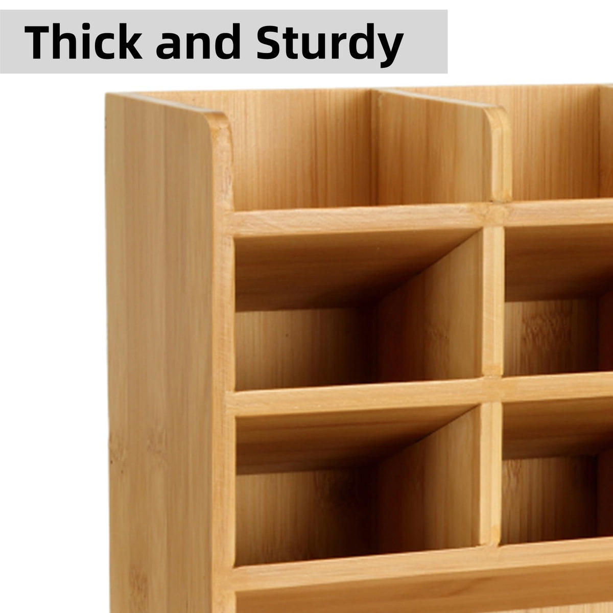 Dicunoy Desktop Pen Holder Organizer, Bamboo Art Supply Storage Caddy Holds 300 Pencils, 13
