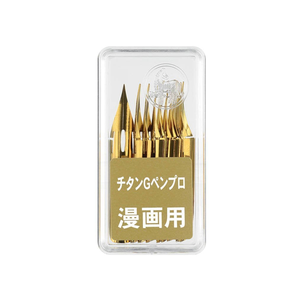 Zebra Comic Pen Nib- Type Professional - G Model - Titanium - Pack of 10 (PG-7B-C-K)