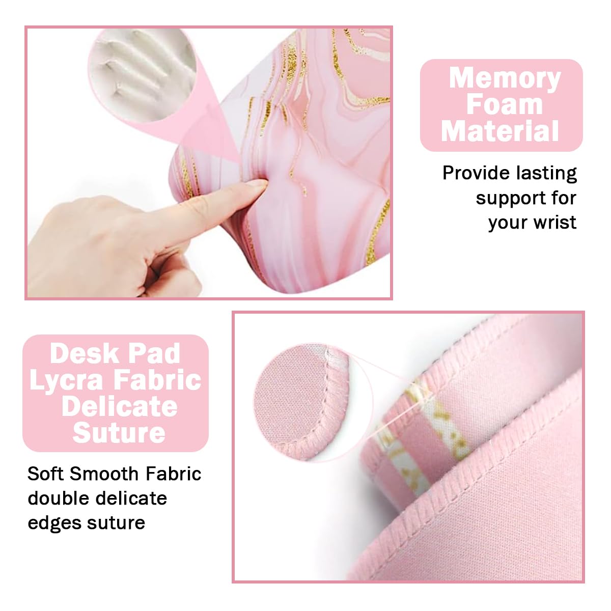 Keyboard Wrist Rest Large Mouse Pad Wrist Support for Computer, 4 in 1 Memory Foam Keyboard Pad