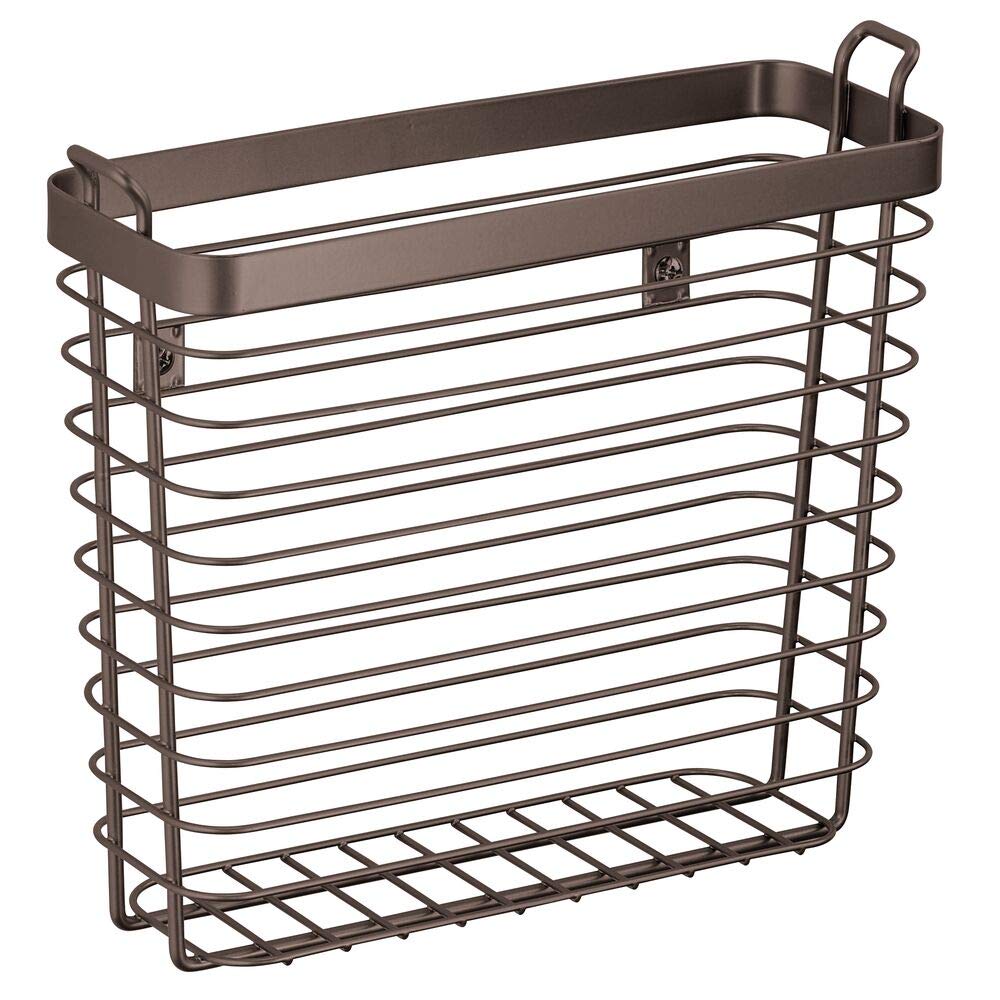 mDesign Metal Wire Farmhouse Wall Mount Magazine Holder, Home Storage Organizer - Space Saving Rack